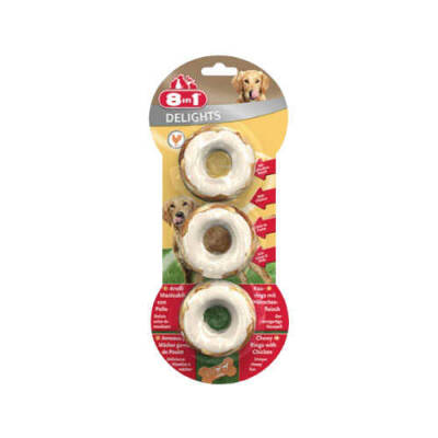 8 In 1 Delights Rings Tavuklu Köpek Çiğneme Halkaları 3´Lü 119 Gr - 1