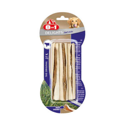 8 In 1 Delights Sticks Biftekli 3´Lü Stik Ağız Temizleme Kemiği 75 Gr - 1