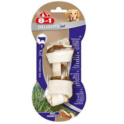 8in1 Delights Bones Biftekli Düğümlü Tartar OluşumÖnleyen Köpek Kemiği 35gr 10cm [S] - 1