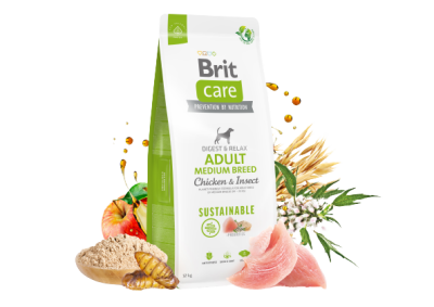 Brit Care Digest & Relax Tavuklu Larva Proteinli Orta Irk Yetişkin Köpek Maması 3 Kg - 1