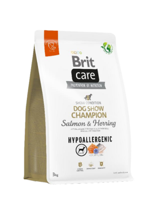 Brit Care Hypoallergenic Dog Show Champion Somonlu Ringa Balıklı Yetişkin Köpek Maması 3 Kg - 1