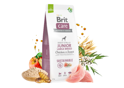 Brit Care Junior Digest & Relax Tavuklu LarvalıProteinli Büyük Irk Yavru Köpek Maması 3 Kg - 1