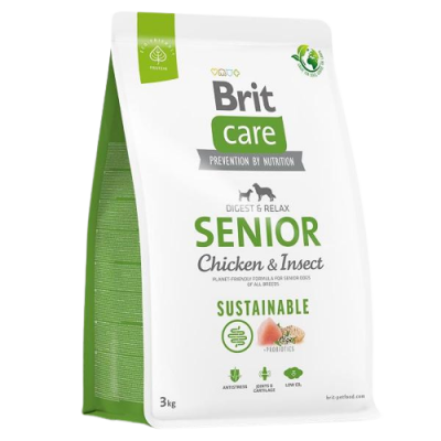 Brit Care Senior Digest & Relax Tavuklu ve Larva Proteinli Yaşlı Köpek Maması 3 Kg - 1