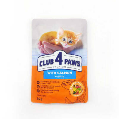 Club4Paws Somonlu Prem.Pouch Yavru Kedi Mama 80Gr - 1