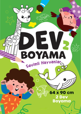 DEV BOYAMA 2 KİTABI 64X90 CM (Sevimli Hayvanlar) - 1