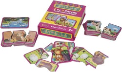 Eğitici Flash Card Book Okul Öncesi Hayvanlar 2 ve 3 Parçalı Tamamlama Kartları - 2