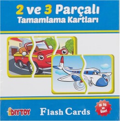 Eğitici Flash Card Book Okul Öncesi Taşıtlar 2 ve 3 Parçalı Tamamlama Kartları - 1