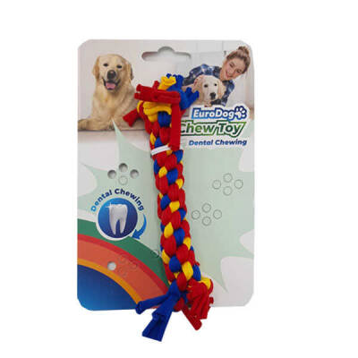 EuroDog Diş Kaşıma İpi 10cm (Sarı-Kırmızı-Mavi) - 1