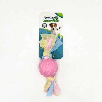 EuroDog Puppy Toys Pembe Kemik Des.Top Diş Kaş.Oy. - 1