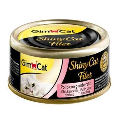 Gimcat Shinycat Kıyılmış Fileto Öğünlük Kedi Konservesi Tavuklu ve Karidesli 70 gr - 1