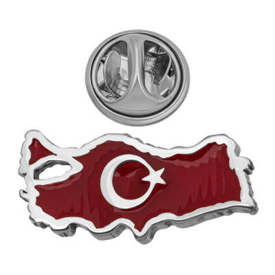 Gümüş Türkiye Haritası Rozet - 1