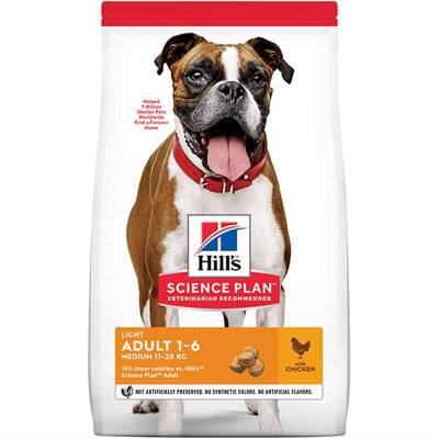 Hills Adult Light Medium Tavuklu Yetişkin Köpek Maması 2.5 kg - 1