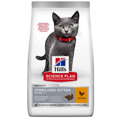 Hills Sterilised Kitten Tavuklu KısırlaştırılmışYavru Kedi Maması 10 Kg - 1