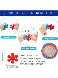 Kar Tanesi Eğitici Molekül Stem Eğitimi Uyumlu 5 Renk 100 Parça Eğitici Oyuncak Kutulu - 4