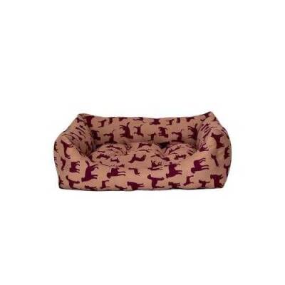 Pet Comfort Uniform Bej-Bordo Kedi ve Köpek Yatağı S 50x60cm - 1