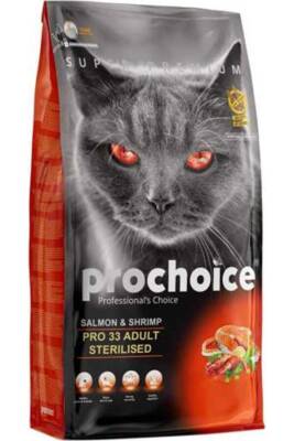 Pro Choice Pro 33 Sterilised Somonlu Karidesli Kedi Maması 15 Kg - 1