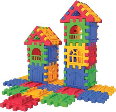 Puzzle City 3d Yapı Ve Tasarım Blokları 64 Parça Eğitici Oyuncak - 4