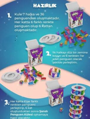Şanslı Penguen Kulesi Eğitici Zeka Ve Aktivite Oyunu Eğlence Kutusu Eğitici Oyuncak - 1+ Yaş - 4