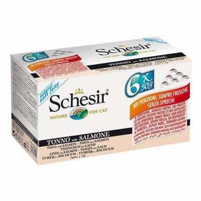 Schesir Multipack Ton Ve Somonlu Kedi Konservesi 6X50 Gr - 1