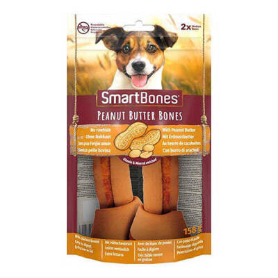 SmartBones Tavuklu Fıstık Ezmeli Medium Düğüm Kemik Köpek Ödülü 2'Li 158 Gr - 1