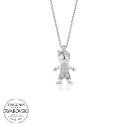 Swarovski Taşlı Gümüş Çocuk Bayan Kolye - 1