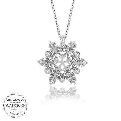 Swarovski Taşlı Gümüş Kartanesi Bayan Kolye - 1