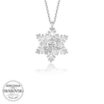 Swarovski Taşlı Gümüş Kartanesi Bayan Kolye - 1