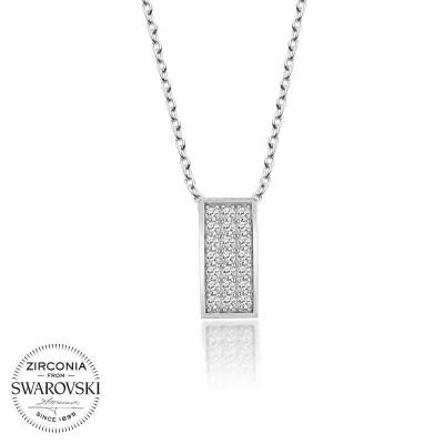 Swarovski Taşlı Gümüş Sırataş Bayan Kolye - 1