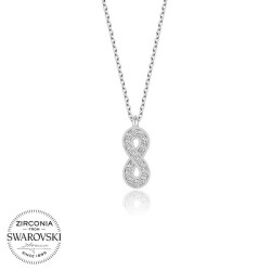 Swarovski Taşlı Gümüş Sonsuzluk Bayan Kolye - 1