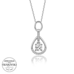 Swarovski Taşlı Gümüş Tektaş Bayan Kolye - 1