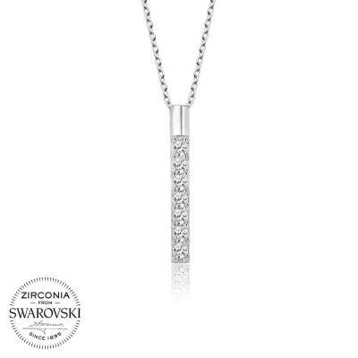 Swarovski Taşlı Gümüş Yeditaş Bayan Kolye - 1