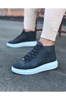 WG032 Gri Bağcıklı Sneakers Yarım Bilek Bot - 1