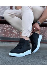 WG032 Siyah Bağcıklı Sneakers Yarım Bilek Bot - 2