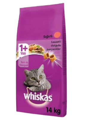 Whiskas Biftekli ve Havuçlu Yetişkin Kedi Maması 14 kg - 1