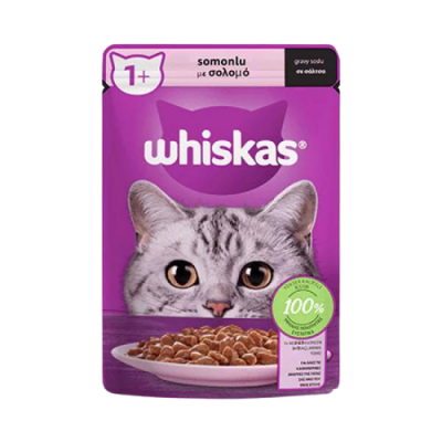 Whiskas Pouch Sos İçinde Somonlu Yetişkin Kedi Konservesi 85gr - 1