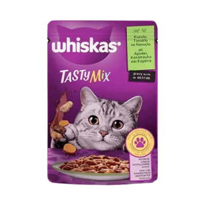 Whiskas Pouch TastyMix Sos İçinde Kuzulu Tavuklu ve Havuçlu Yetişkin Kedi Konservesi 85gr - 1